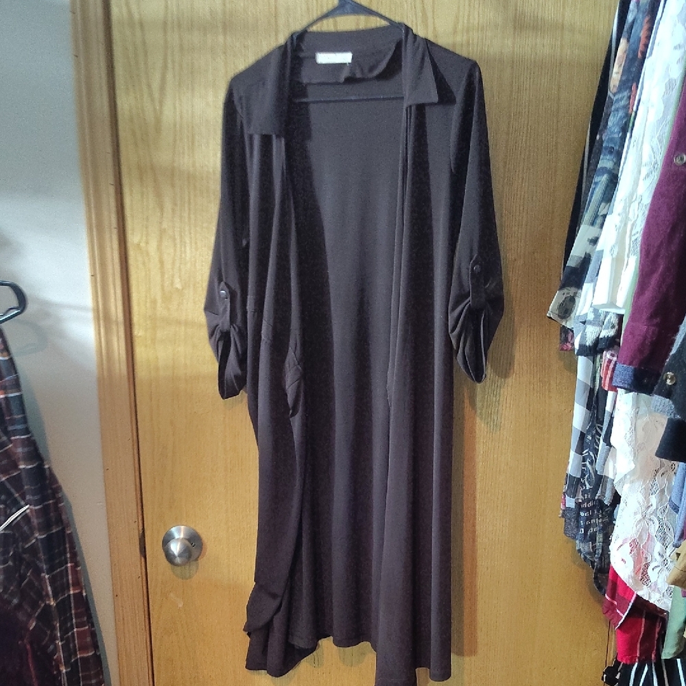 Old Navy Long Open-Front Cardigan/Duster in Dark Brown
